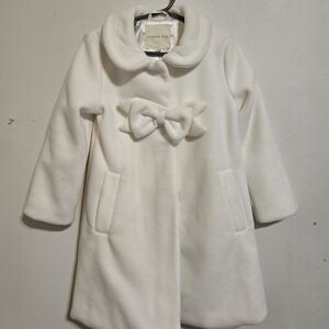 Copper Key Ivory Kids Pea Coat with Bow Accent